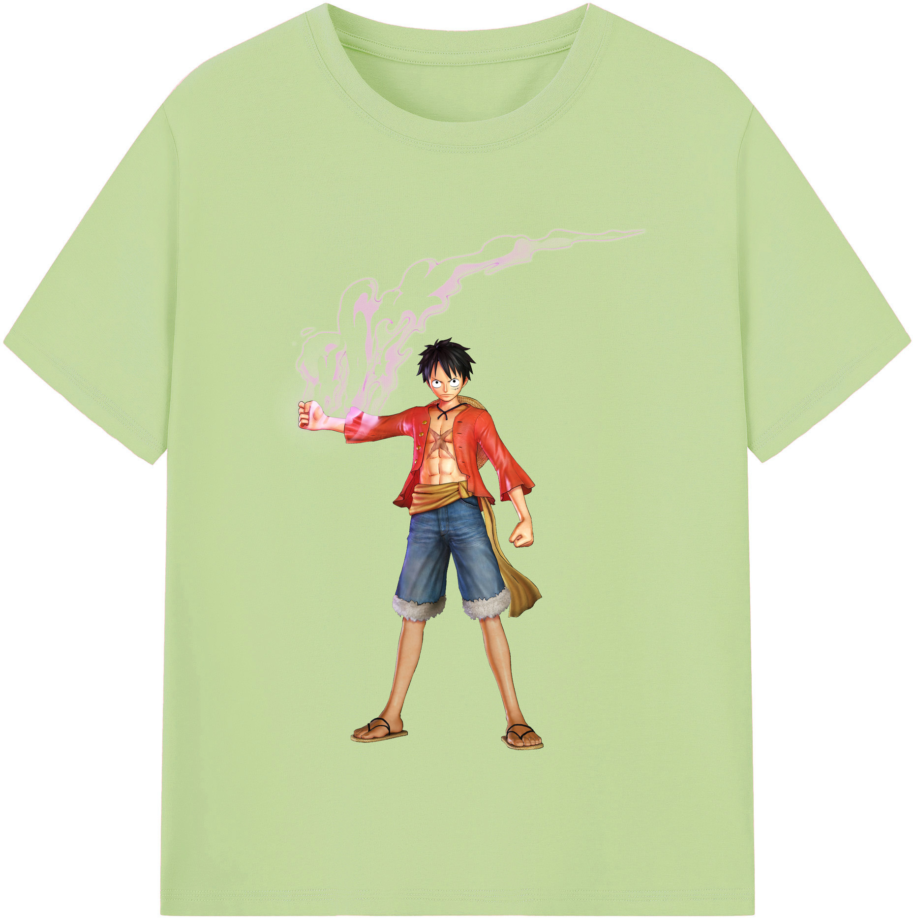 ワンピース モンキー・D・ルフィ ONE PIECE Monkey D. Luffy 綿100％半袖Tシャツ（フロントプリント）